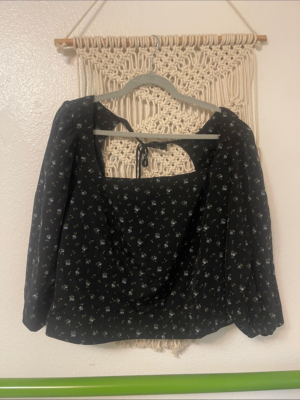 Levi's Black Floral Square-Neck Blouse